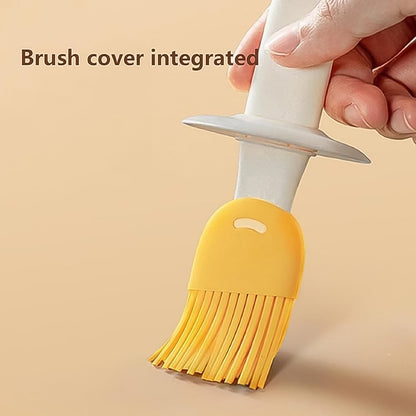 Silicone Brush and Glass Oil Dispenser Bottle for Cooking, Baking, BBQ and Grilling