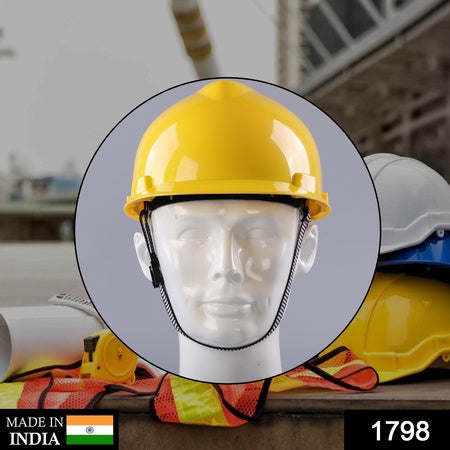 Yellow Plastic Construction Hard Hat | Adjustable Toy Construction Helmet for Costume, Role Play, School Activities and Party Dress Up (1 Piece)