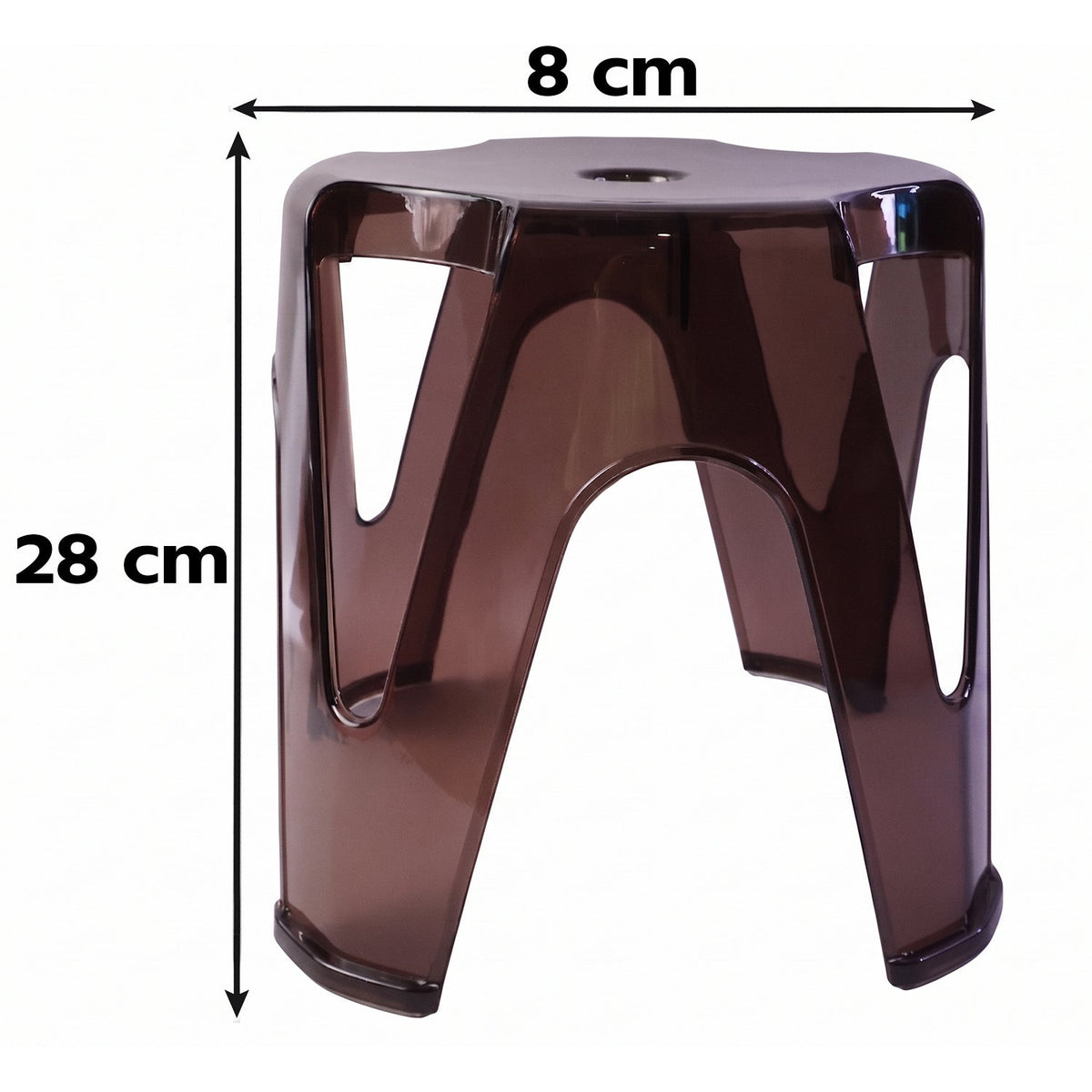 Transparent Plastic Sitting Stool Set of 4 Strong Durable Stackable Stool Multipurpose Seat for Home Bathroom Kitchen Garden Living Room and Outdoor Use (4 Pc Set)