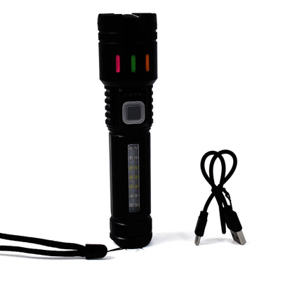 LED Torch High Lumens Fast Charging Flashlight – USB Rechargeable Zoomable Waterproof Torch with Far and Near Lighting Modes for Hiking, Camping and Emergency Use (1 Pc)
