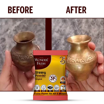 Shining Metal Cleaning Powder for Copper, Brass, Silver, Aluminum, Iron and Steel Utensils and Accessories (200 GM)