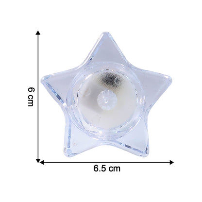 Star Shaped LED Flameless Tealight Candles Set of 4 Battery Operated Decorative Candles for Home Decor Festivals Weddings and Parties