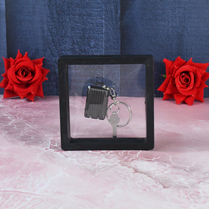 Suitcase Shape Nail Clipper Keychain With Key 3d Floating Frame Display Case (1 Set)