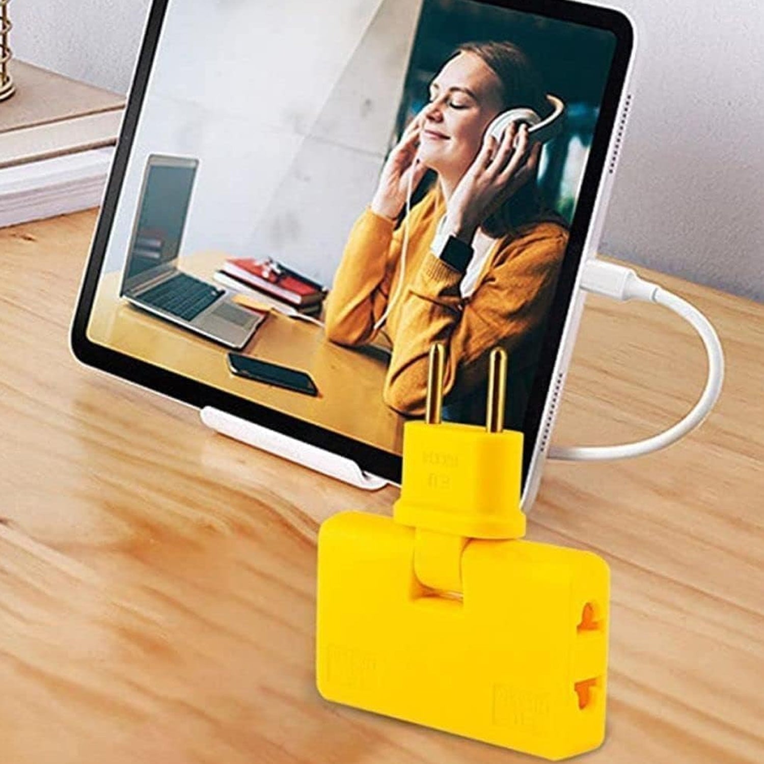 Wireless 3 in 1 Universal Adapter Foldable Rotating Multi Plug Socket Converter 180 Degree Extension Plug (1 Pc)