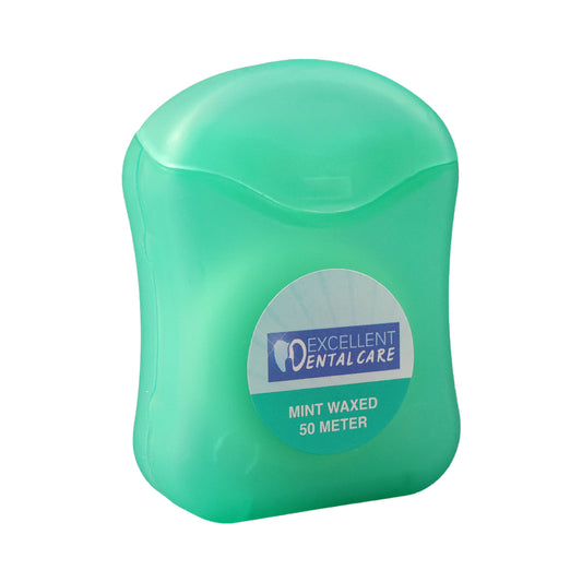 Mint Waxed Dental Floss – 50 Meter Oral Care Thread for Deep Cleaning Between Teeth, Fresh Breath and Healthy Gums (1 Pc)
