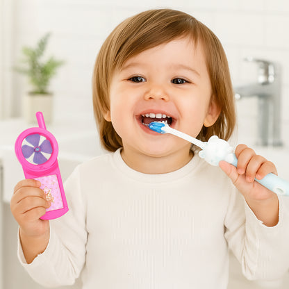 Kids Toothbrush and Fan Toy Set – Fun and Interactive Oral Care Combo for Kids | Includes Bear-Themed Toothbrush and Colorful Fan Toy | Perfect for Little Ones