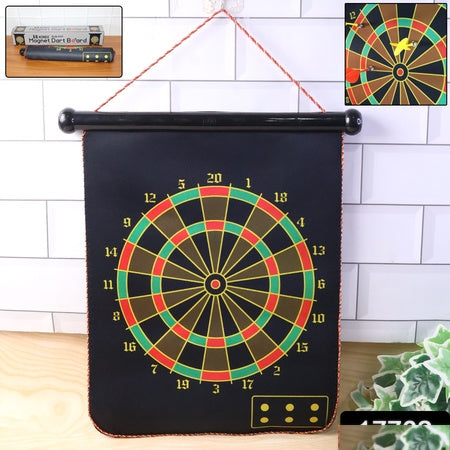 Magnetic Dart Board Game Set with Magnetic Darts Safe Foldable Double Sided Hanging Dartboard for Kids and Adults Indoor and Outdoor Fun (1 Set)