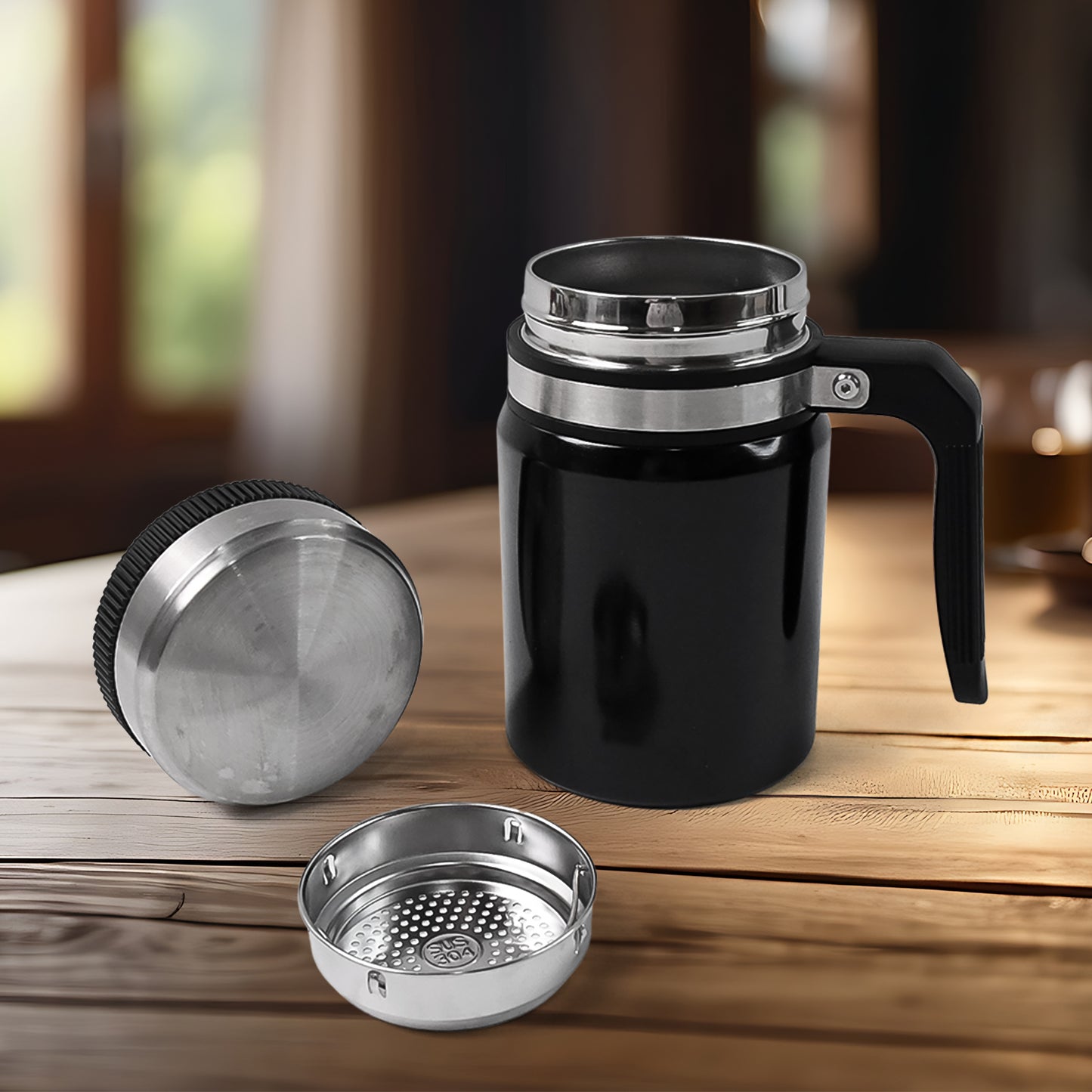Coffee Cup, Vacuum Cup Stainless Steel Non-Slip Anti-Scalding for Home Office 600ml
