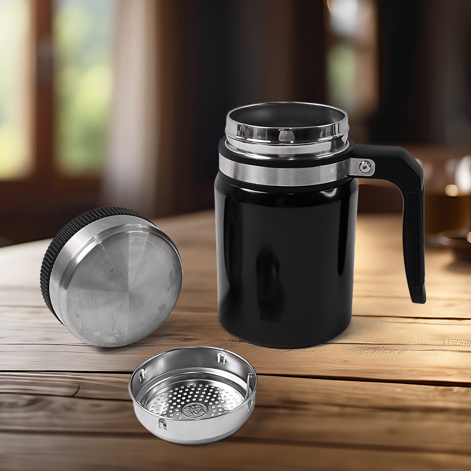 Coffee Cup, Vacuum Cup Stainless Steel Non-Slip Anti-Scalding for Home Office 600ml