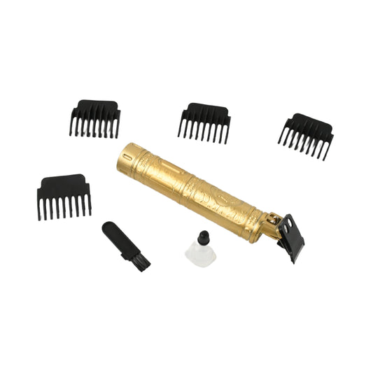 Professional Rechargeable Hair and Beard Trimmer for Men – Electric Hair Clipper with 4 Guide Combs, Cleaning Brush and Oil (1 Set)