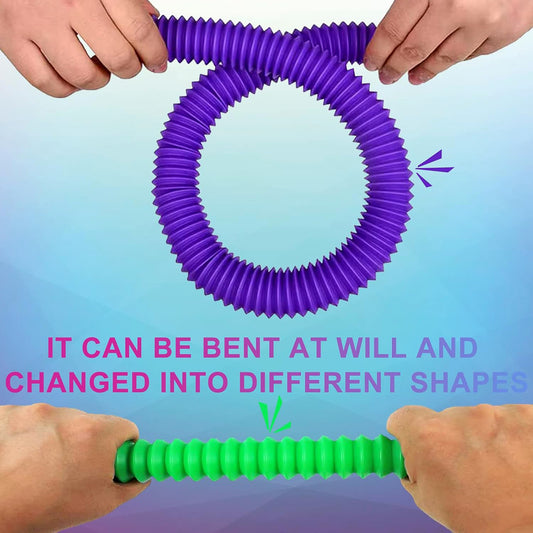LED Glow Pop Tube Fidget Toy for Kids Stretchable Bendable Light Up Sensory Stress Relief Party Toy Pack of 1 Mixed Color