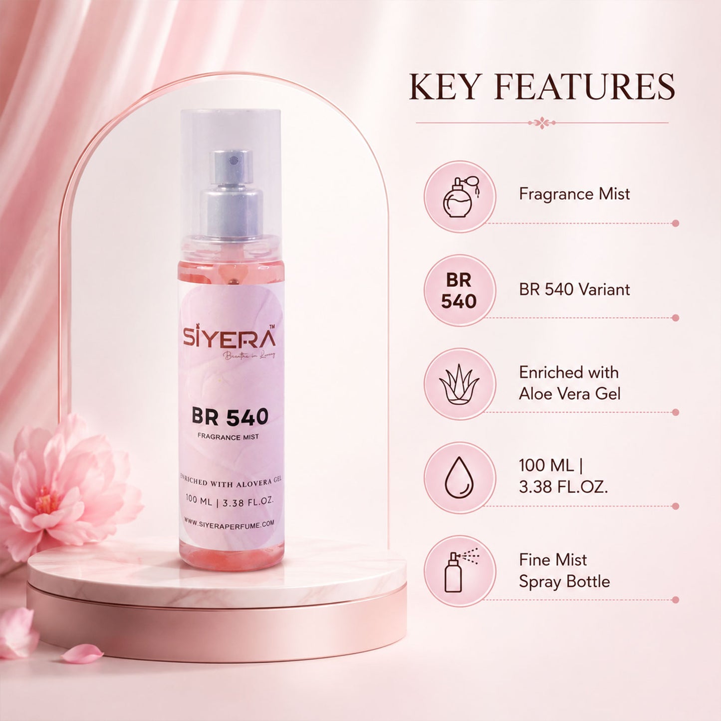 Unisex Fragrance Mist Body Spray | Long Lasting Aloe Vera Enriched Daily Wear Body Mist BR 540, 100 ml