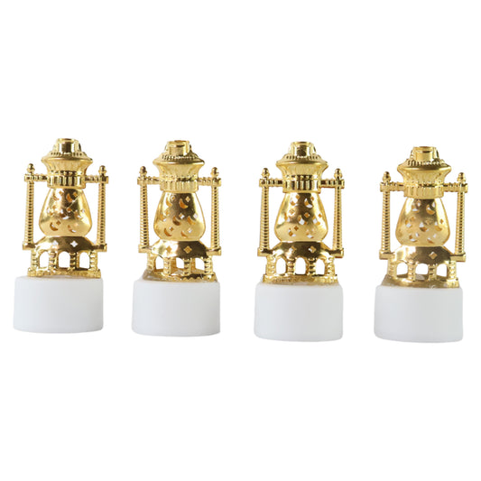 Mini Lantern-style Flameless Led Tealights - (4 Pc) Warm Yellow Flickering Light for Home Décor, Festivals, Weddings, Parties & Events