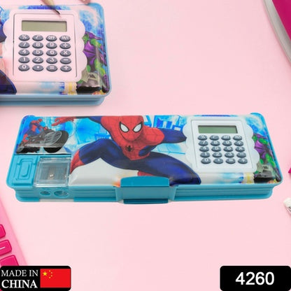 Cartoon Multi-functional Geometry Box For Kids With Inbuilt Calculator | 2 Sides Open And Double Sharpener