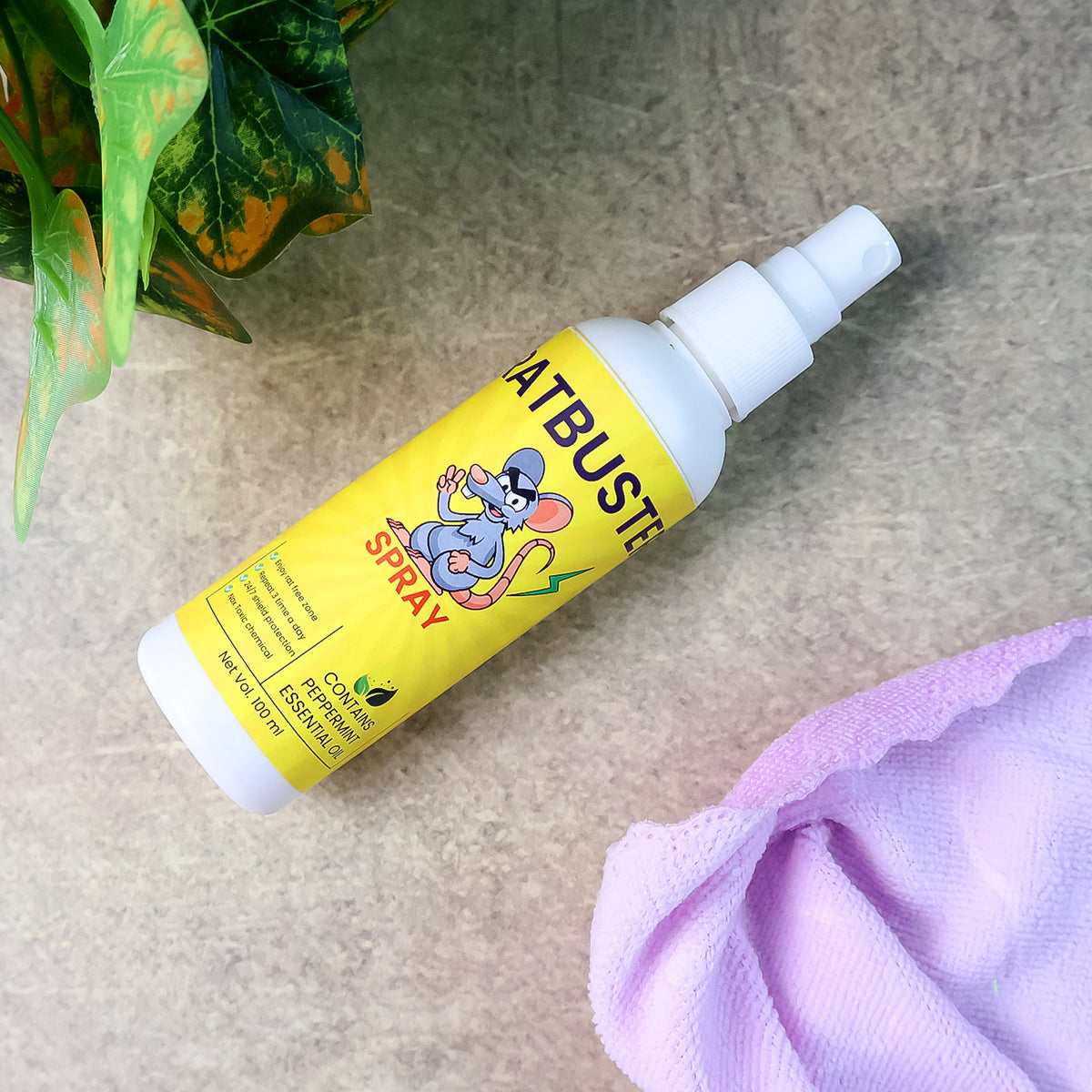Rat Repellent Spray 100ml | Herbal Essential Oil-Based Rodent Deterrent for Home, Car, Garage and Warehouse
