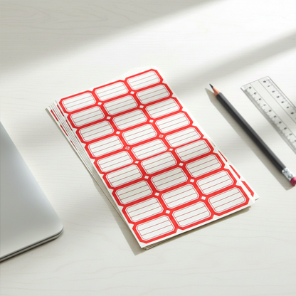 50 Sheets Self-Adhesive Label Stickers – Rectangular Labels for Shipping, Organizing, and Personalization