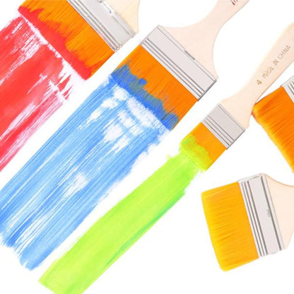 Artistic Flat Paint Brush Set of 12 – Professional Synthetic Flat Brushes for Acrylic, Watercolor and Oil Painting