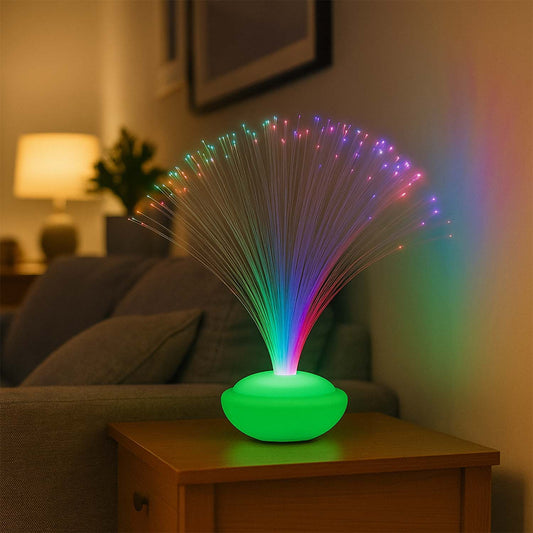 Fiber Optic LED Decorative Lamp – Color Changing Light Fountain Table Lamp for Party, Home Décor, Night Ambience and Festive Decoration (1 Pc)