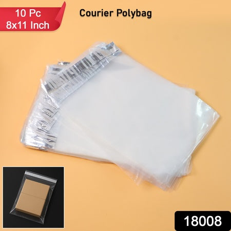 Self Adhesive Transparent Courier Polybag 8x11 Inch for Secure Packaging and Shipping | Tamper Proof Mailer Bags for Gift Wrapping E Commerce, Retail and Parcel Delivery (Pack of 10)