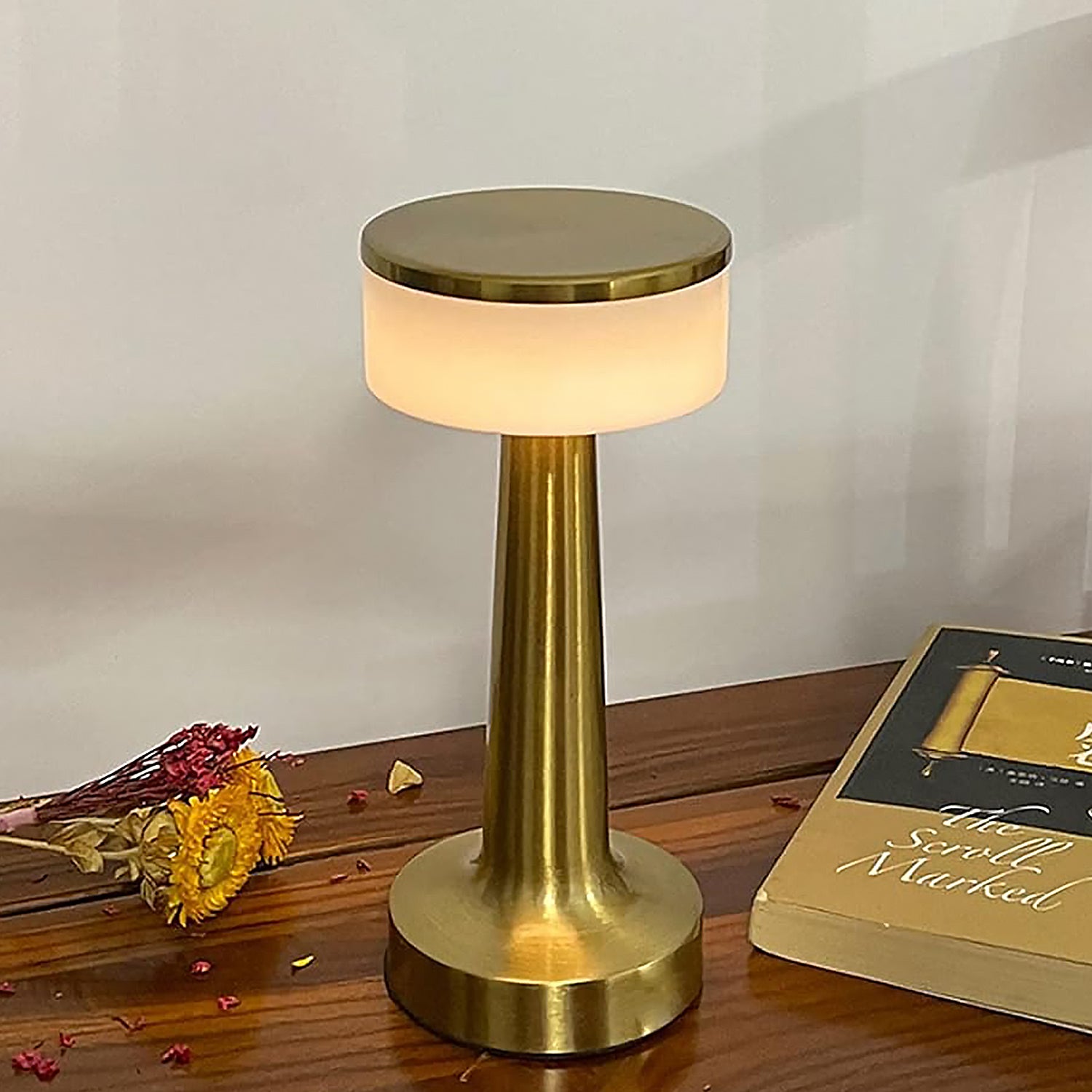 USB Rechargeable Touch Control LED Table Lamp with 3 Color Modes and 3 Brightness Levels Portable Dimmable Metal Desk Lamp for Bedroom Home Office and Restaurant (1 Piece)