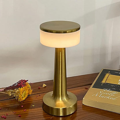 USB Rechargeable Touch Control LED Table Lamp with 3 Color Modes and 3 Brightness Levels Portable Dimmable Metal Desk Lamp for Bedroom Home Office and Restaurant (1 Piece)