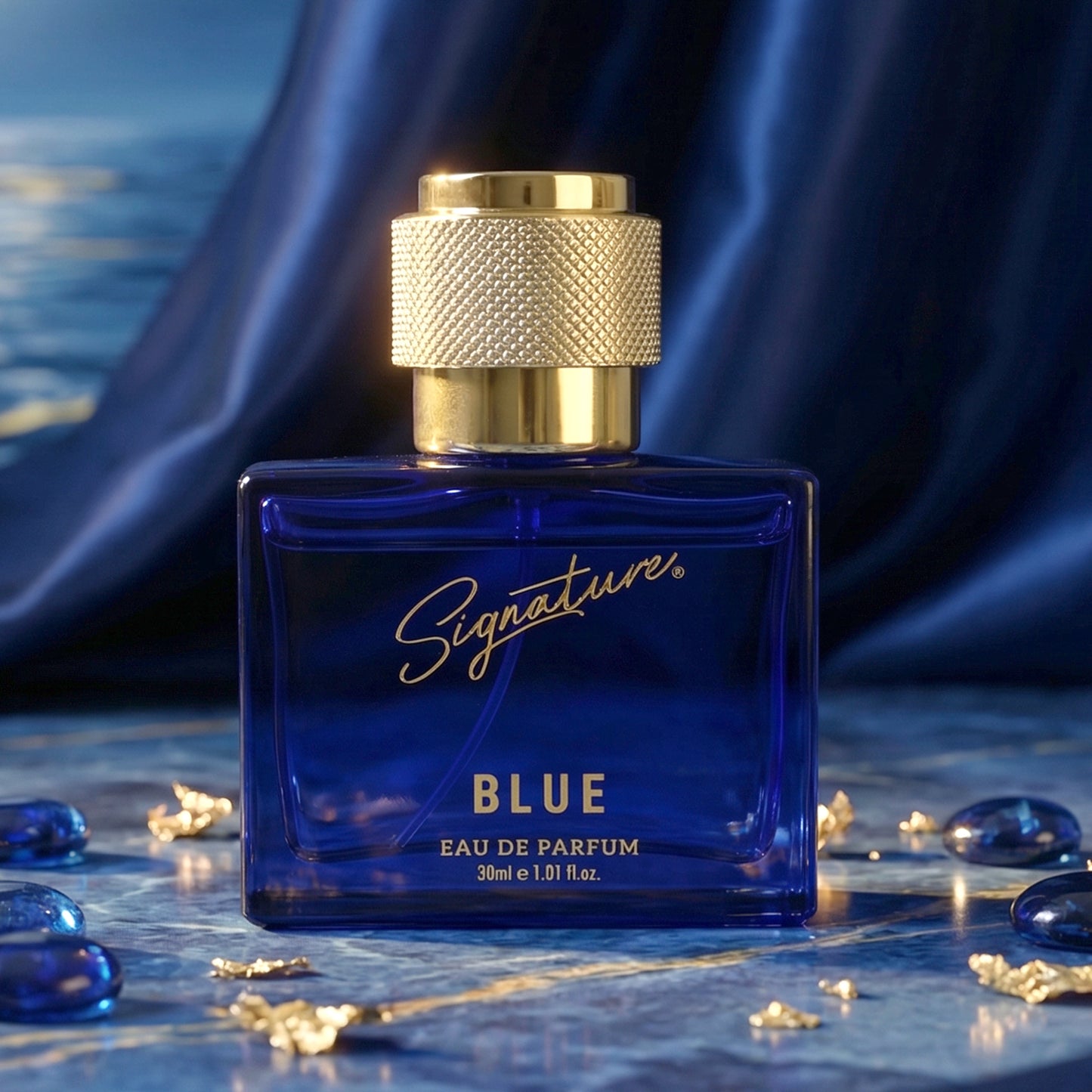 Signature Premium Blue Eau De Perfume 30 ML Long Lasting Fresh Fragrance Spray for Men in Designer Glass Bottle