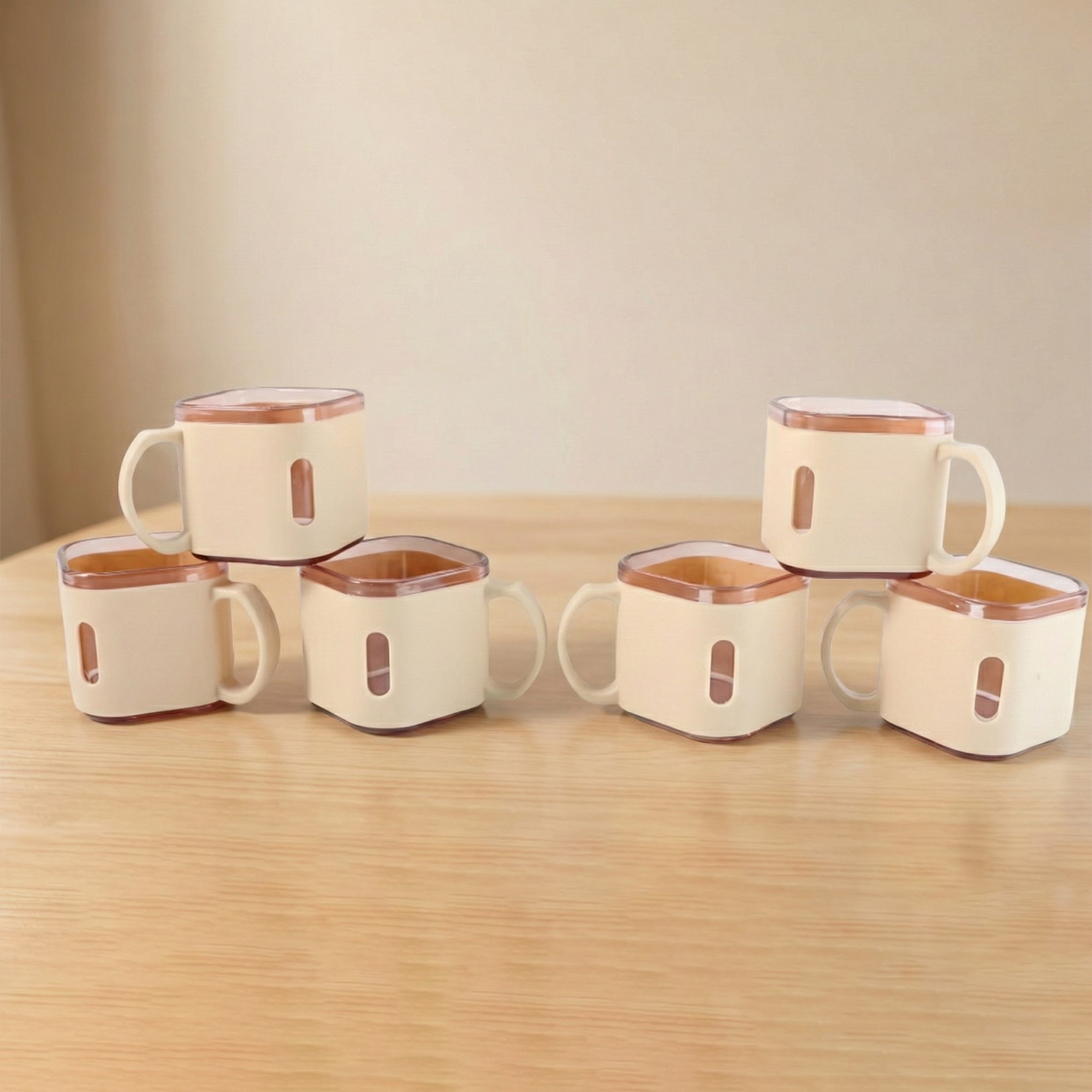 Premium Square Shape Tea Cup Set – 6-Piece Lightweight Unbreakable Cups for Tea, Coffee and Daily Use (150 ml Each)