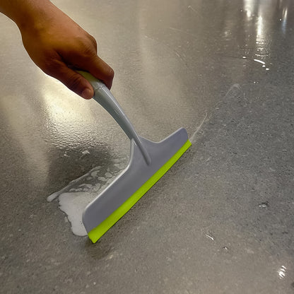 Plastic Kitchen Wiper with Silicone Rubber Blade, Multipurpose Glass Squeegee for Kitchen Countertops, Windows, Bathroom Tiles, Shower Glass and Car Windshield Cleaning (Grey 1 Pc)