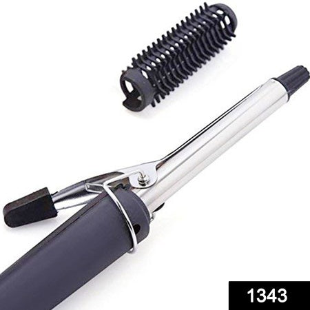 Hair Curling Iron Rod for Women – Ceramic Hair Curler with Cool Tip, Swivel Cord and Fast Heating for Natural Curls (Black)