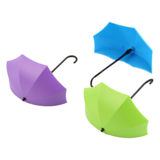 Multipurpose Umbrella Key & Hat Holder Wall Hook | Self-Adhesive Decorative Organizer (Multicolor)