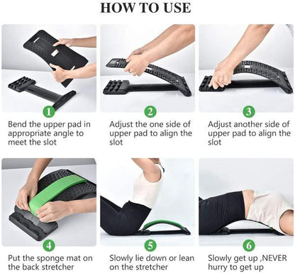 Multi-Level Back Stretcher Posture Corrector Device for Back Pain Relief and Lumbar Support