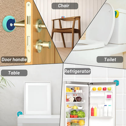 Cute Cartoon & Fruit Design Wall Door Stopper Bumper – Self Adhesive Shock Absorber Guard to Protect Wall from Door Handle Impact for Home, Bedroom, Kids Room & Office (1 Pc, Mix Design)