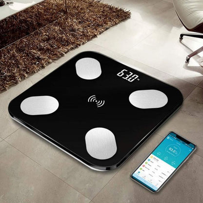 Bluetooth Smart Body Fat Scale Digital BMI Weight Machine with Body Composition Analyzer and OKOK App Support for iOS and Android (1 Pc)