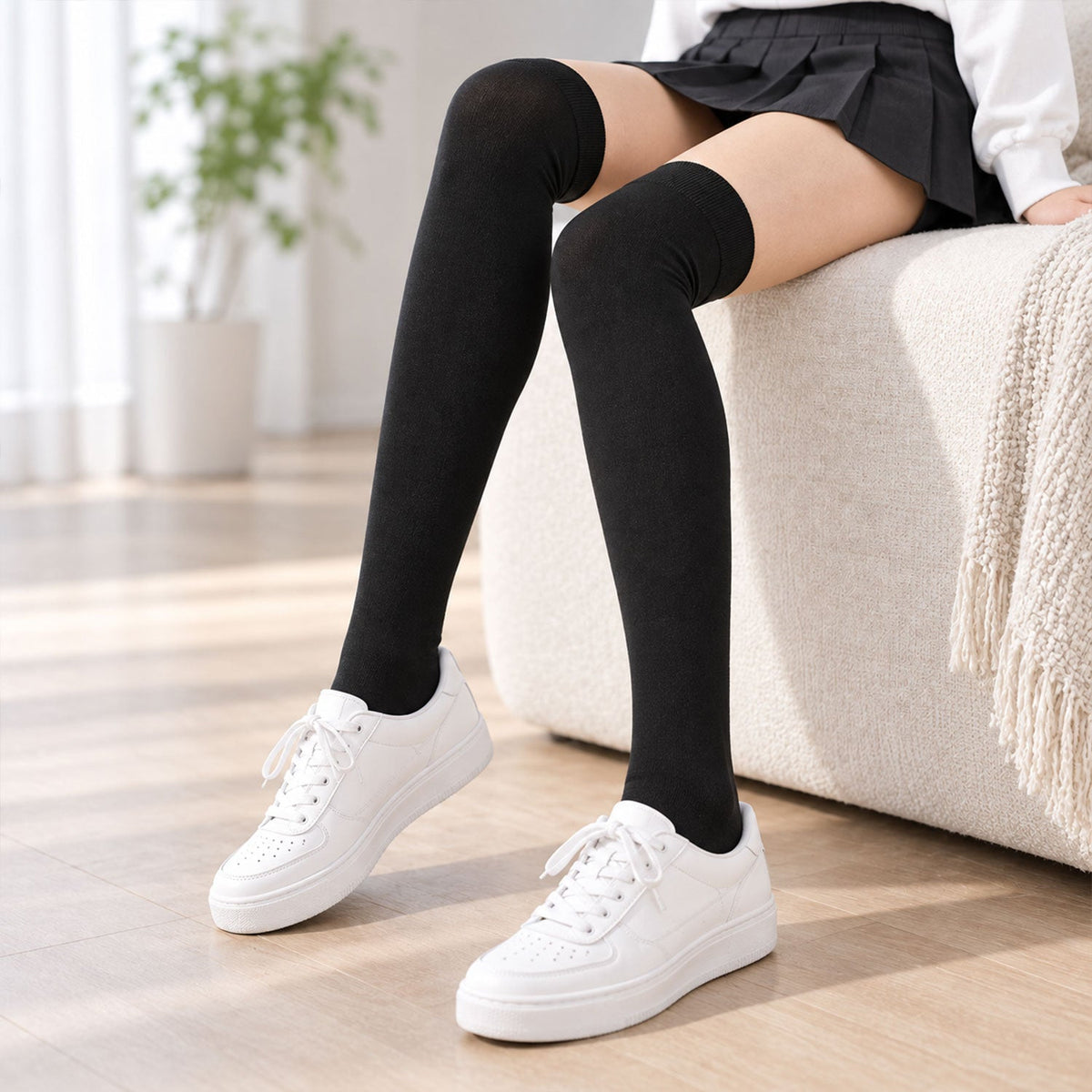 Long Soft Stretchable Over Knee Socks For Everyday Casual Wear And Style (2 Pair)
