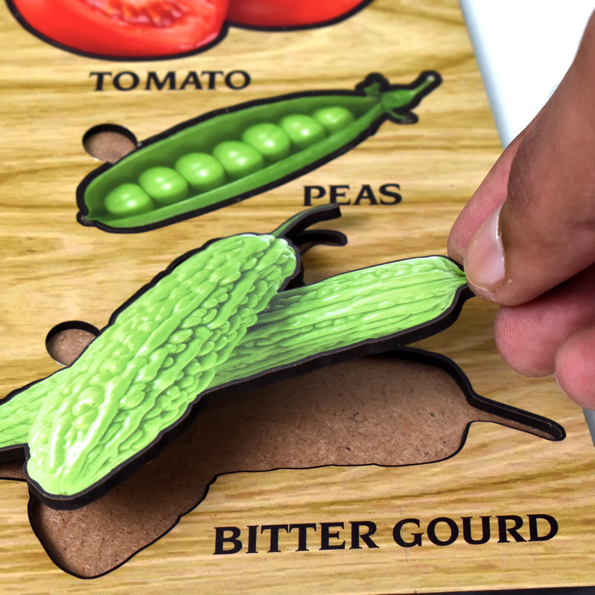Wooden Vegetable Shape Puzzle Board for Toddlers and Kids – Educational Montessori Learning Toy