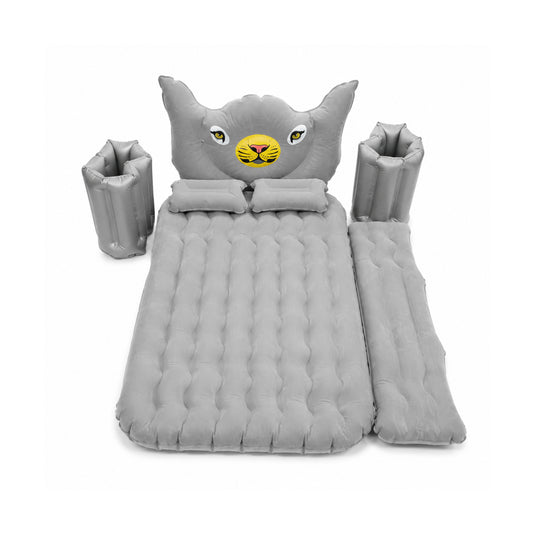Car Air Mattress Bed Set Tiger Design Inflatable Back Seat Travel Bed with Electric Air Pump Pillows and Side Cushions (1 Set)