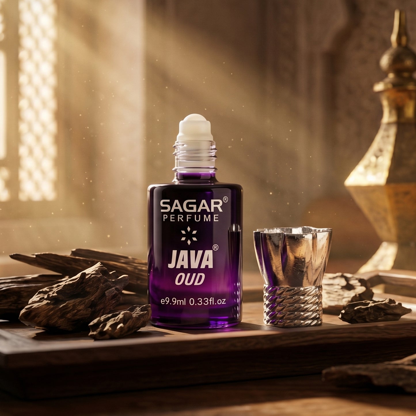 Sagar Java Oud Roll On Attar, Alcohol Free Long Lasting Woody Perfume Oil for Men and Women, 9.9 ml