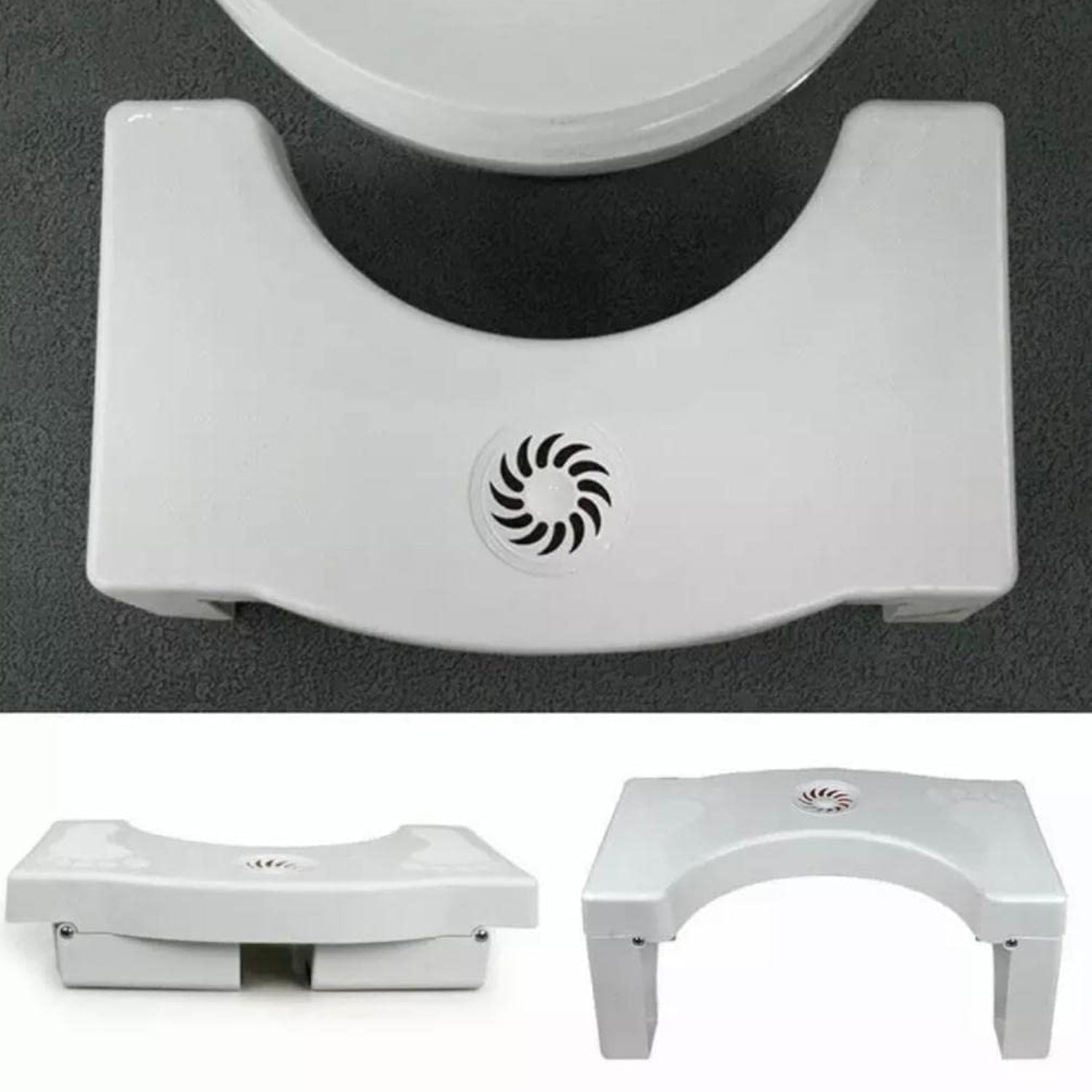 Bathroom Foldable Non Slip Potty Squat Aid Toilet Step Stool with Air Freshener Slot for Constipation Piles Relief and Healthy Toilet Posture (1 Pc)