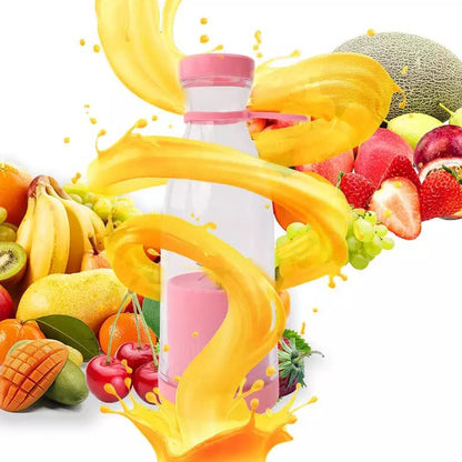 Portable Blender Juicer – 6 Blades | Wireless USB Charging | Mini Smoothie Maker (420ML, Multicolor)