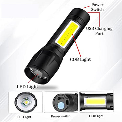 Mini Search Rechargeable Led Long Range Flashlight Emergency Light Torch