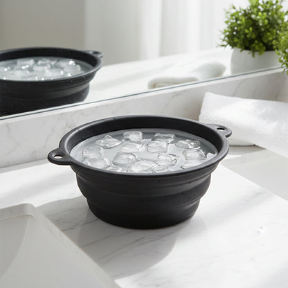 Ice Facial Bowl for Face Care with Built-In Ice Tray | Foldable Silicone Facial Ice Bath Bowl for Skin Cooling, Puffiness Relief, Facial Refreshing & Daily Skincare Use (1 Pc)