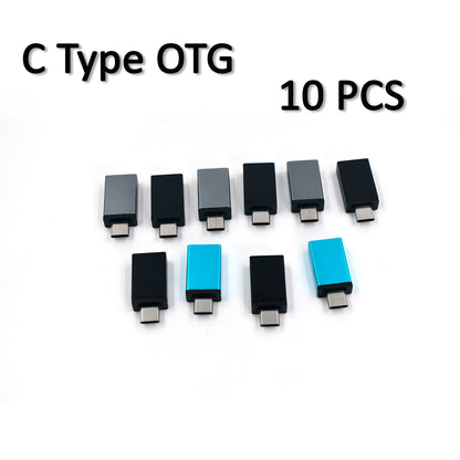 Type-C OTG Adapter and Micro USB OTG Adapter Combo USB 2.0 Fast Charging Data Transfer Plug and Play Pack of 20