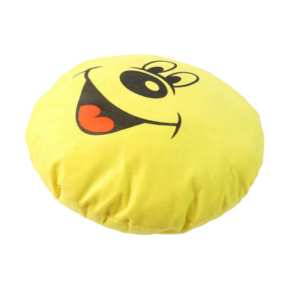 Cute Round Smiley Face Soft Pillow Cushion Plush Decorative Kids Cushion for Bedroom Playroom and Living Room Comfort 30x30 cm (1 Pc)