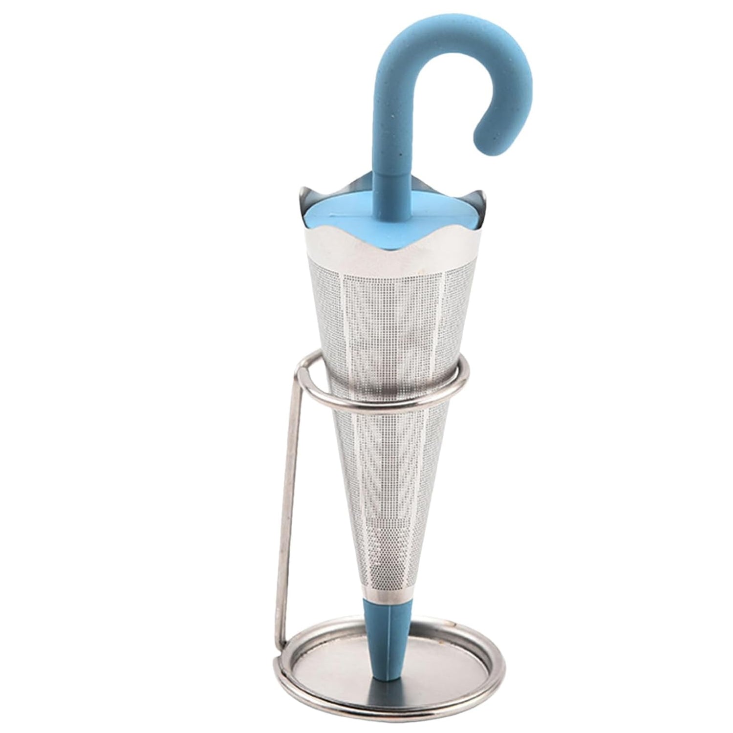 Reusable Umbrella Shape Tea Infuser and Silicone Tea Strainer with Stand – Food Grade Loose Leaf Tea Filter for Cups and Mugs