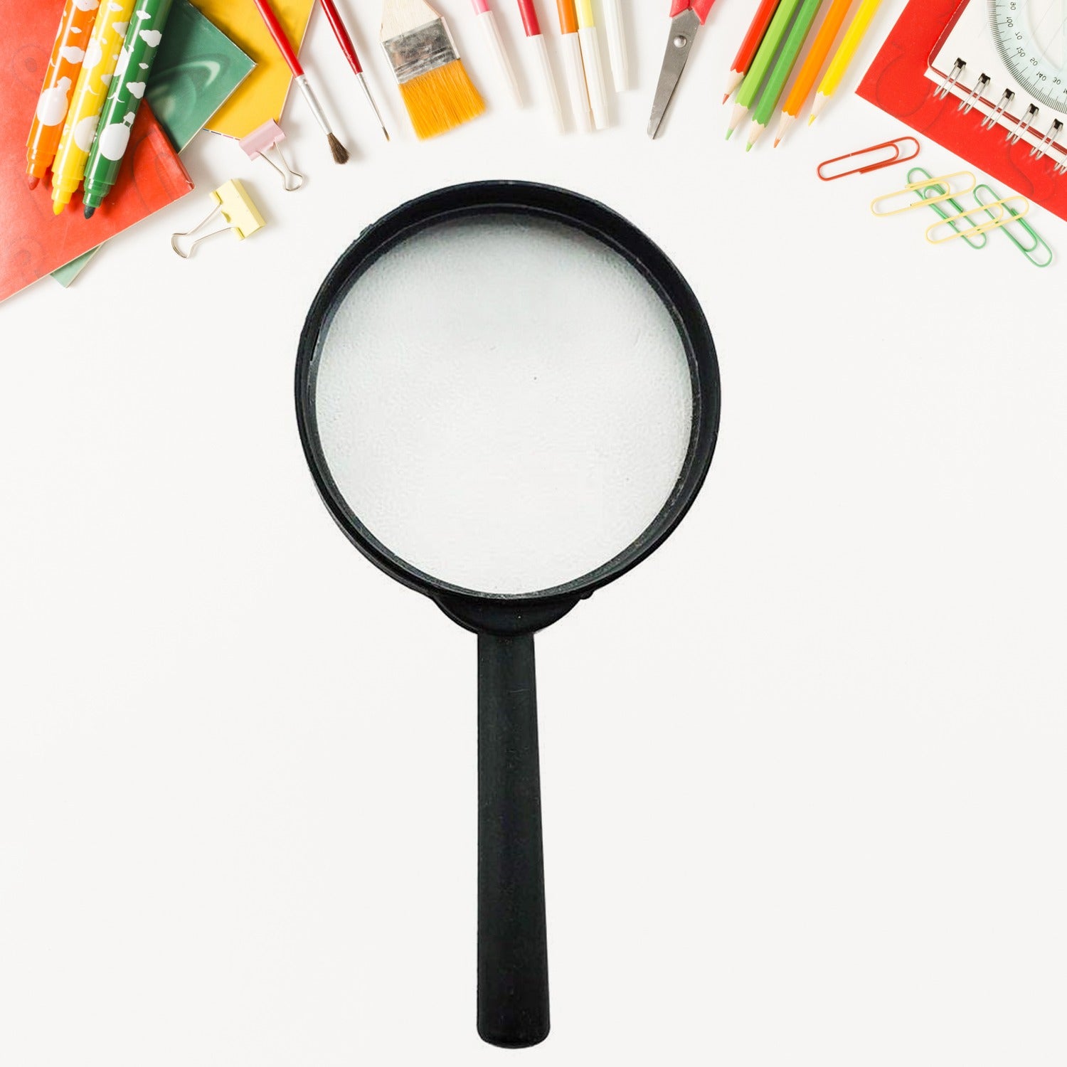 Magnifying Glass Lens Reading Aid Set – Real Glass Magnifiers with Plastic Handle, Dual Sizes 75mm &amp; 50mm (2 Pc Set)