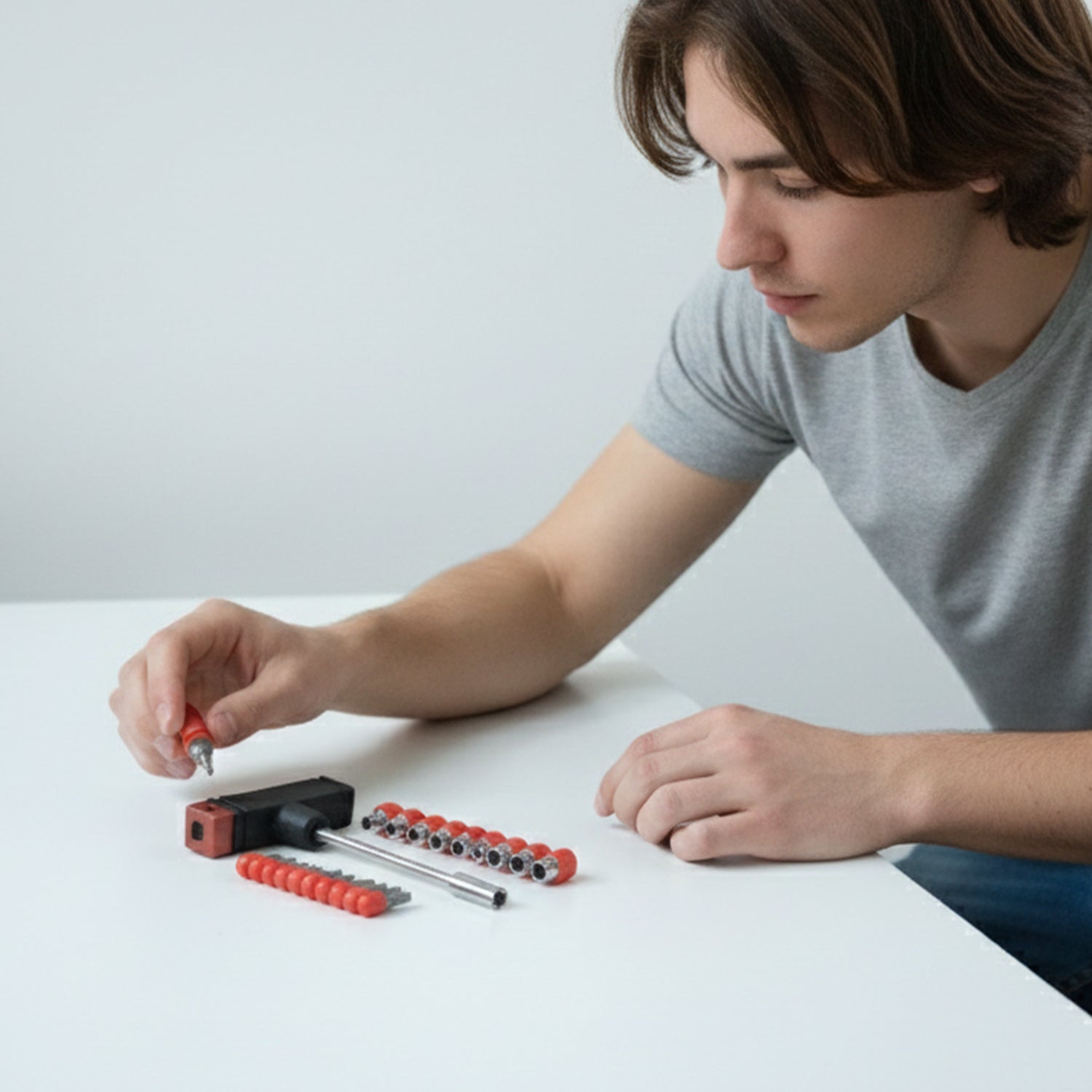 T Handle Screwdriver Tool Kit Set – 20 Interchangeable Heads Multi-Purpose Repair Tool (1 Set)