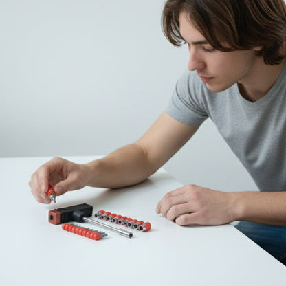 T Handle Screwdriver Tool Kit Set – 20 Interchangeable Heads Multi-Purpose Repair Tool (1 Set)