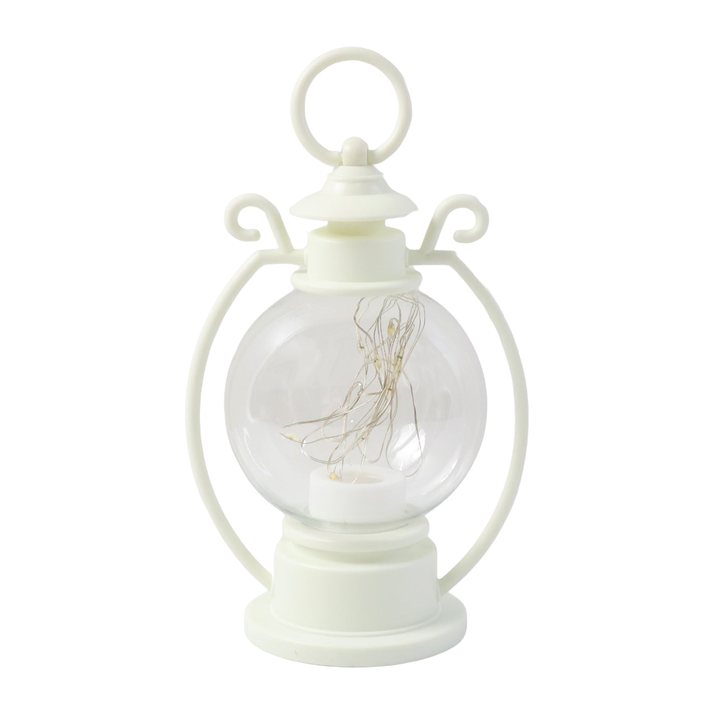 LED Decorative Storm Lantern Light Vintage Hanging and Tabletop Lamp for Home Café Festive Party Decoration Battery Operated Warm White Light (1 Pc)