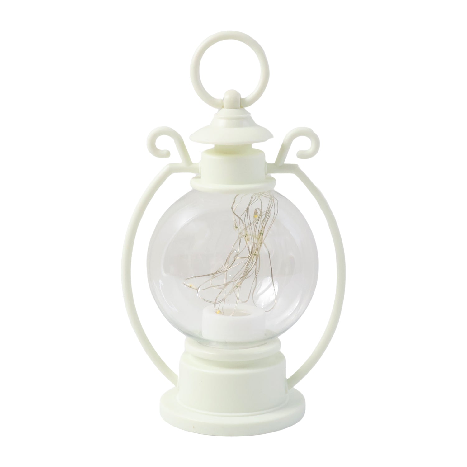 LED Decorative Storm Lantern Light Vintage Hanging and Tabletop Lamp for Home Café Festive Party Decoration Battery Operated Warm White Light (1 Pc)