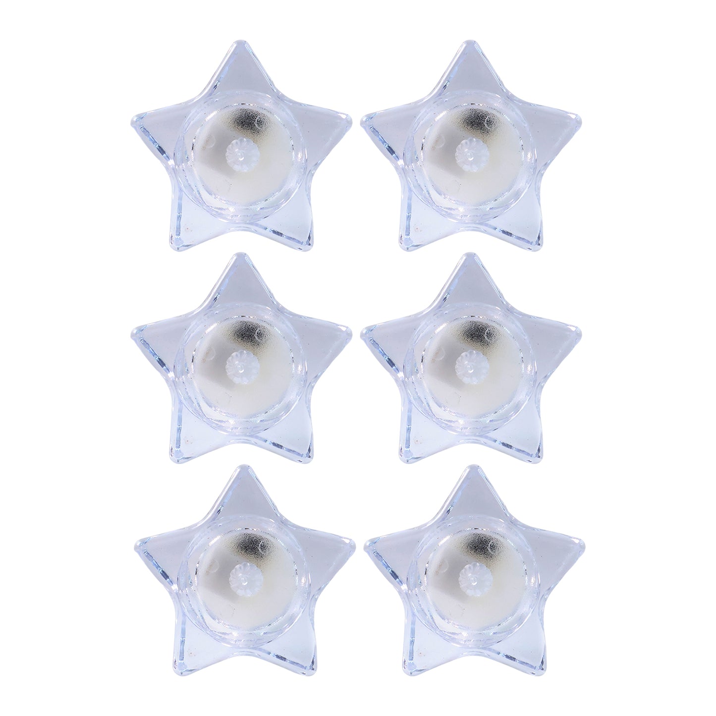 Star Shaped LED Flameless Tealight Candles Set of 6 Battery Operated Decorative Candles for Home Decor Festivals Weddings and Parties